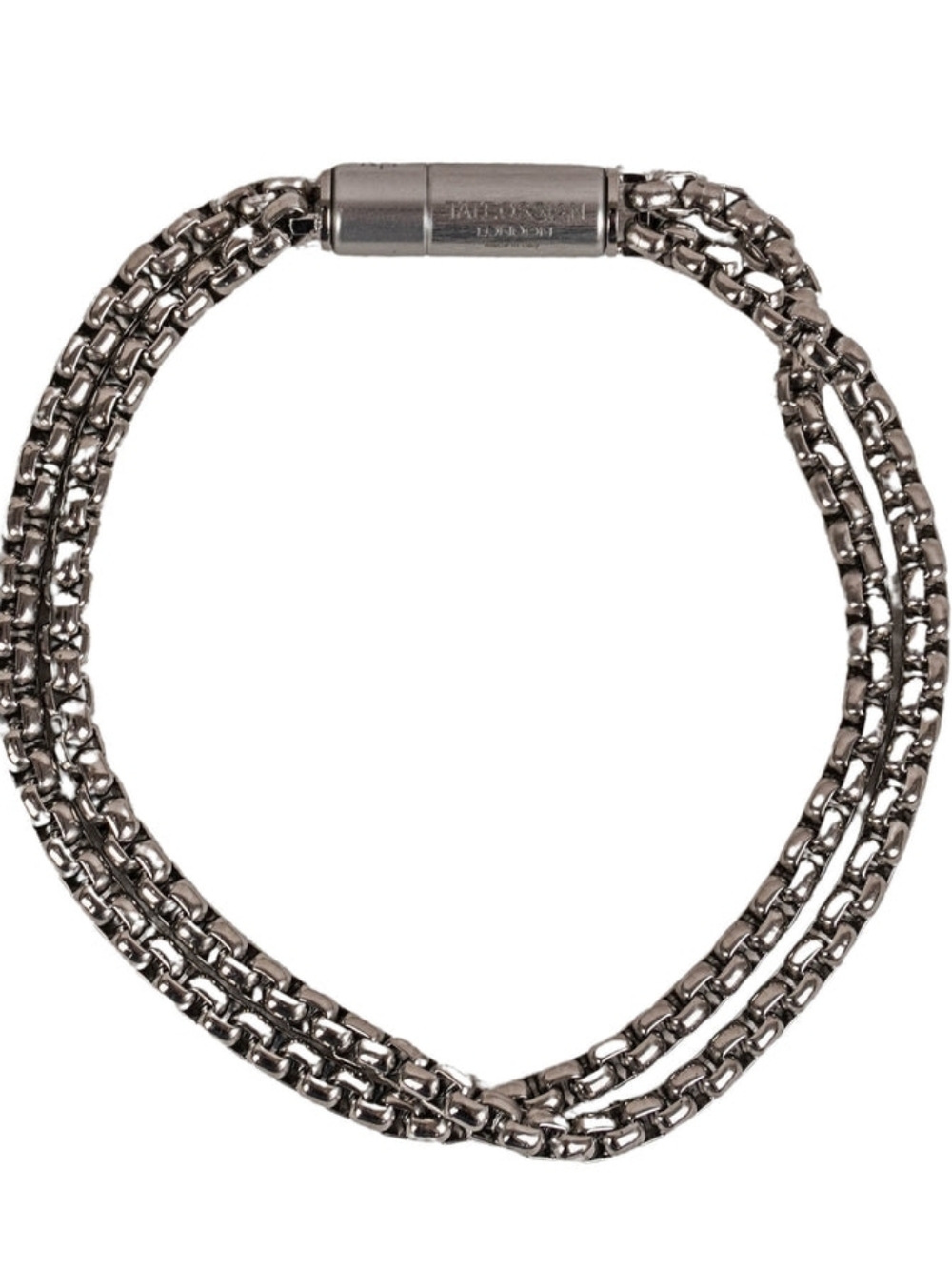 Nib Tateoss Multi Strand Stainless Steel Pop Elements Chain Bracelet In Silver
